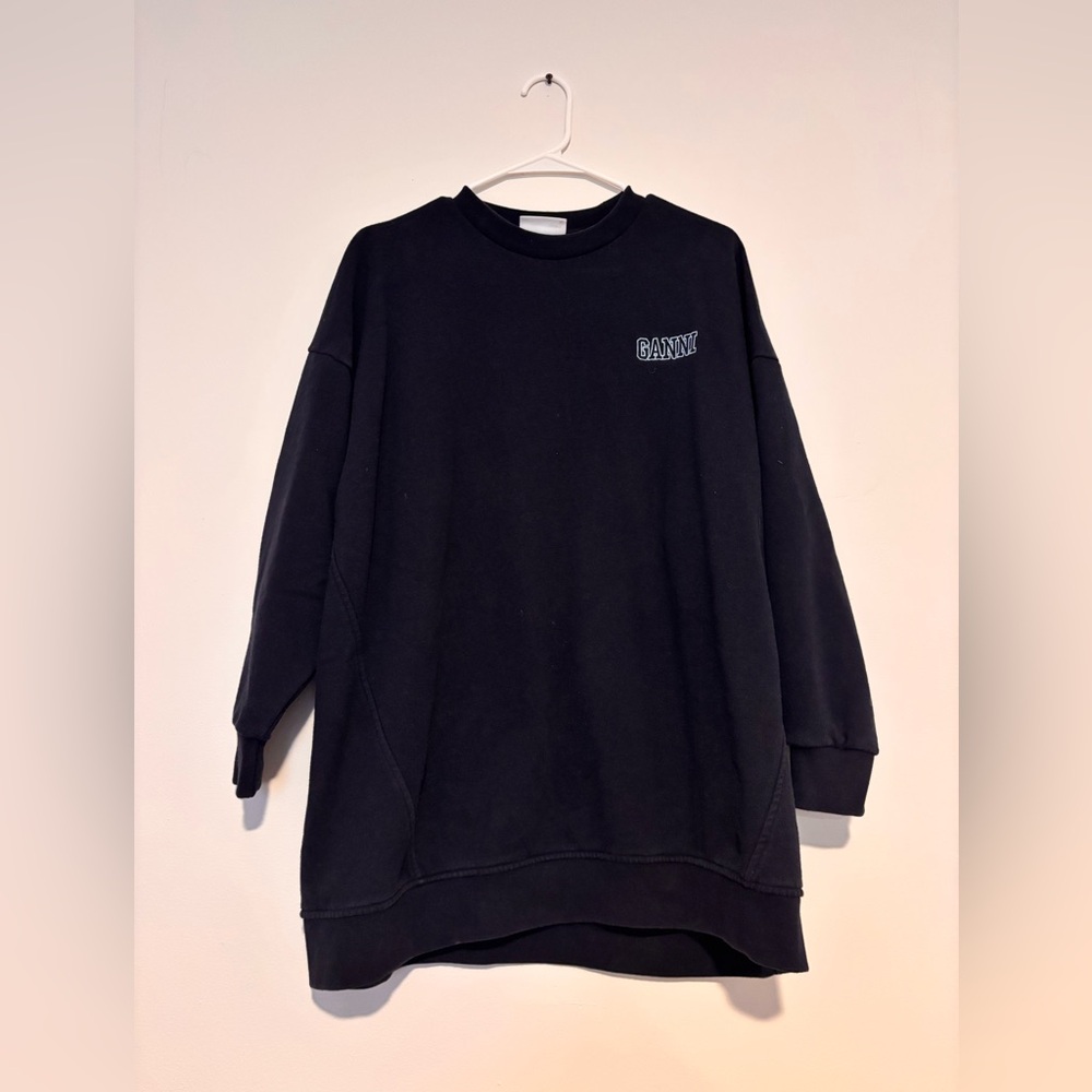 GANNI Black crew neck oversized
